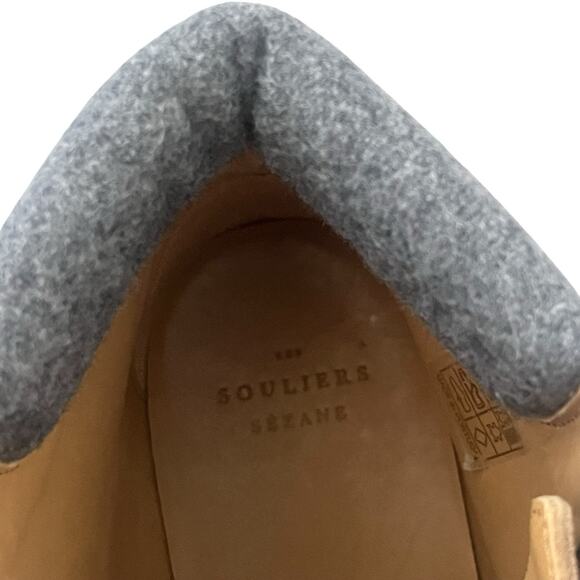 SezaneCameron lace-up boots Sz 7 brown leather Raphael Chunky Heel Outdoor Chic - Picture 3 of 11